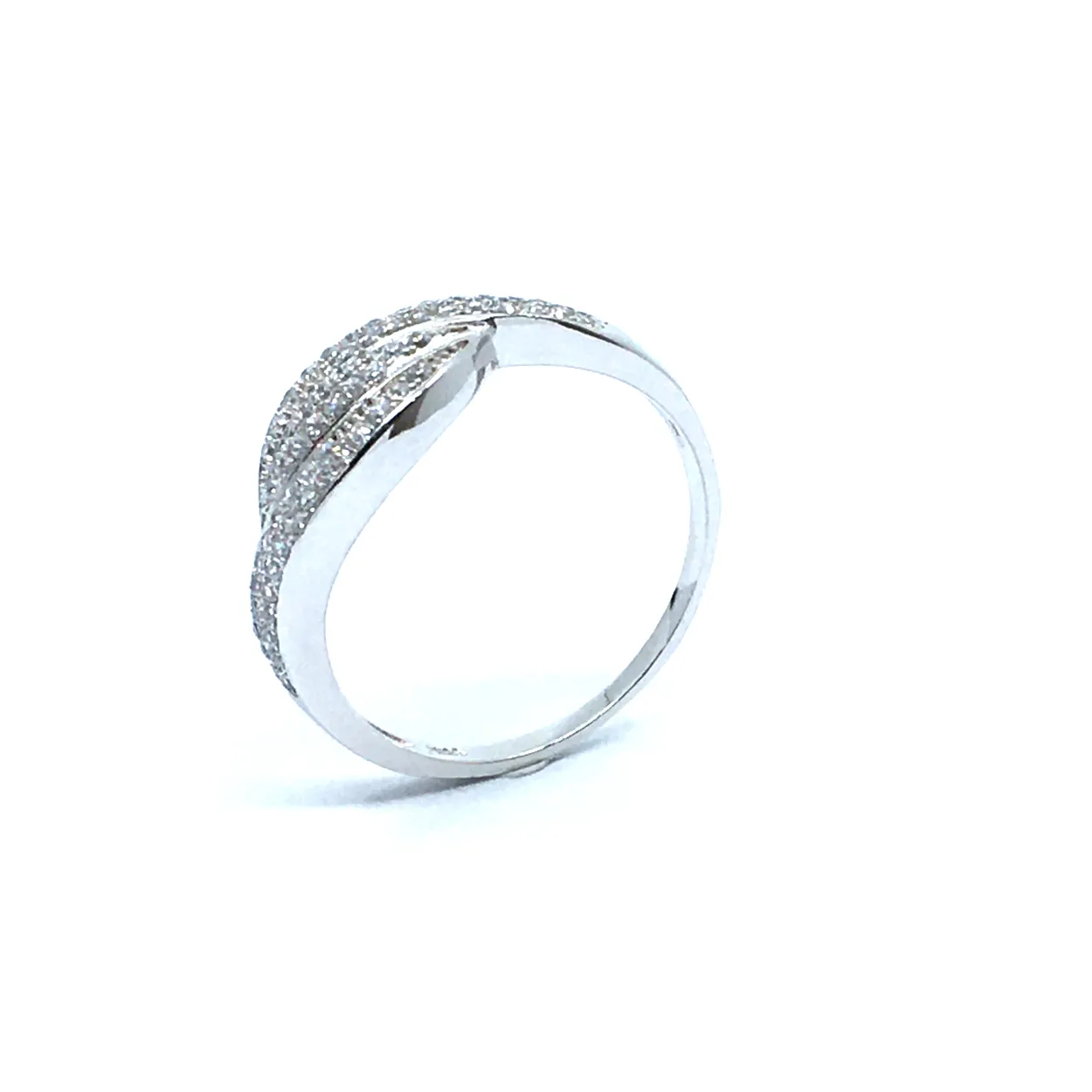 SØLV RING RHODINERET MED SYNTETISKE ZIRKONIA