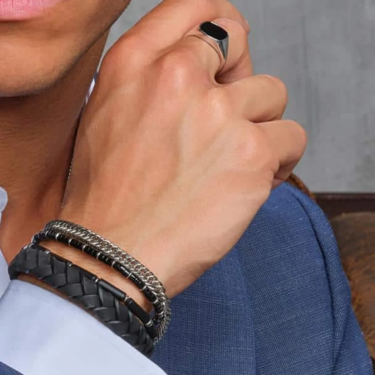 SON ARMBÅND KALVESKIND SORT 21 CM - 80970239121