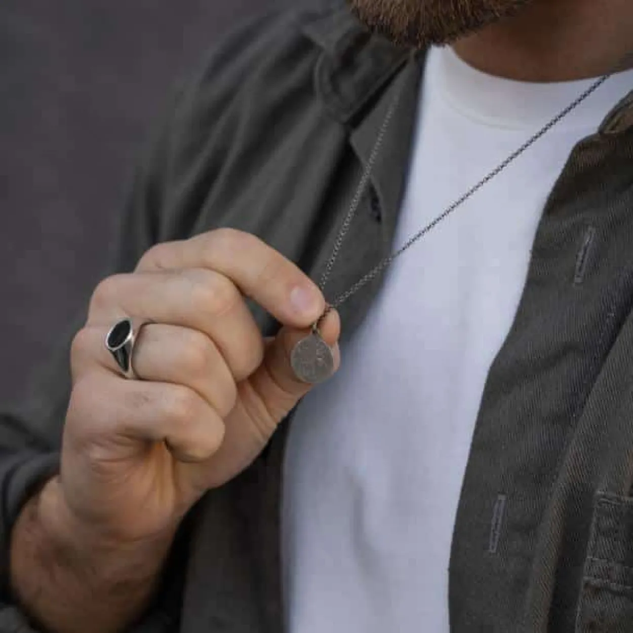 SON OF NOA RING MED SORT ONYX SØLV - 106700809