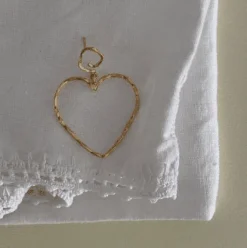 STINE A FUNKY HEART ØRERING SØLV FORGYLDT - 1317-02-S