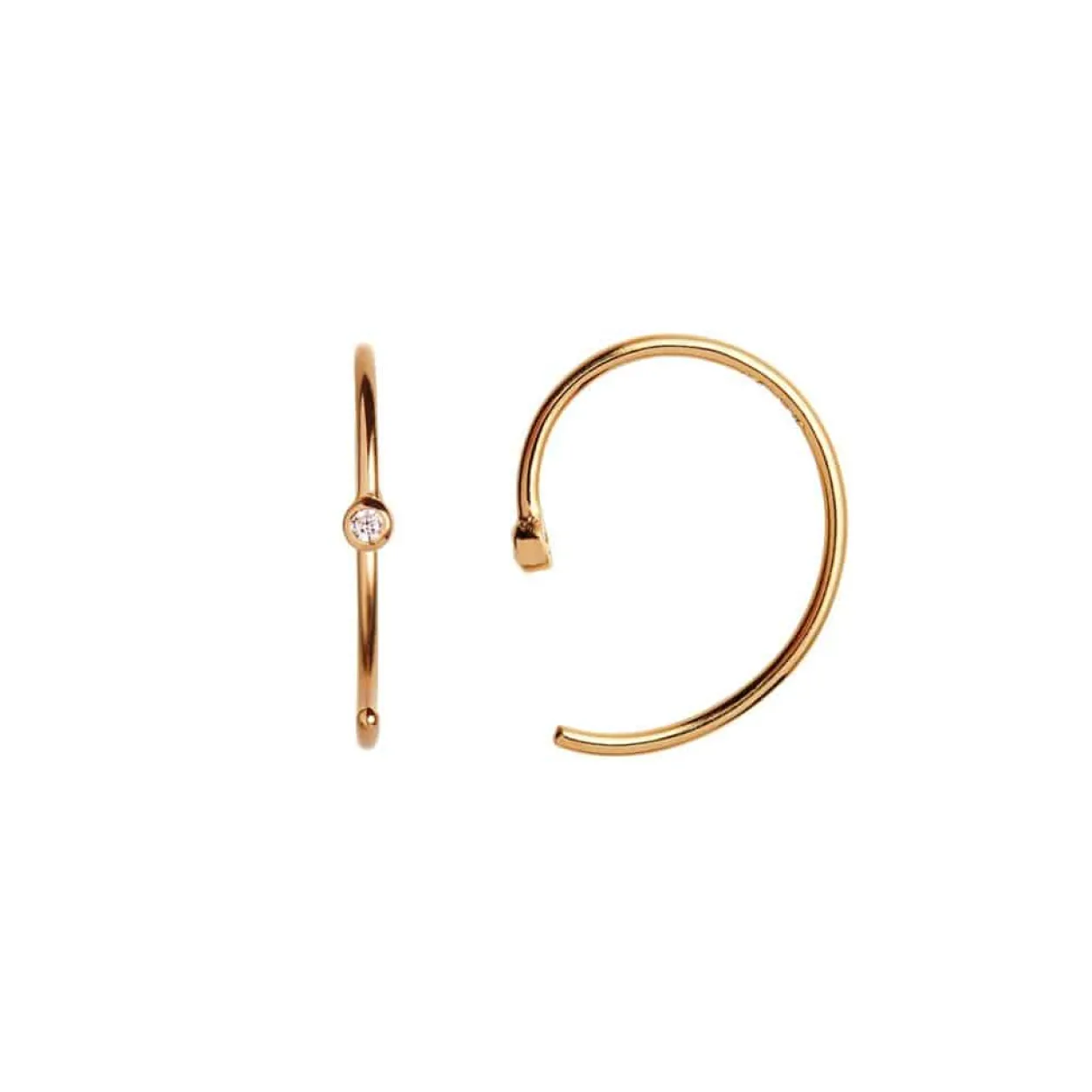 STINE A ONE DOT OPEN ØRERING SØLV FORGYLDT - 1152-02-S