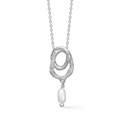 STUDIO Z HALSKÆDE SØLV MED PERLE TWINE - 7123853