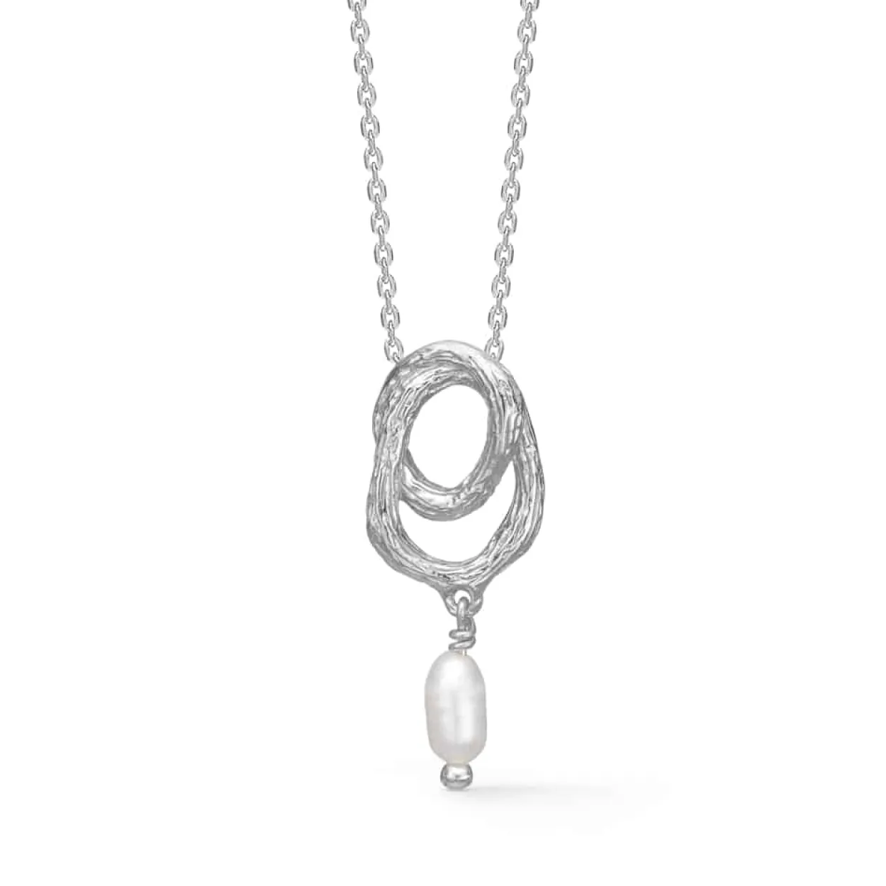 STUDIO Z HALSKÆDE SØLV MED PERLE TWINE - 7123853