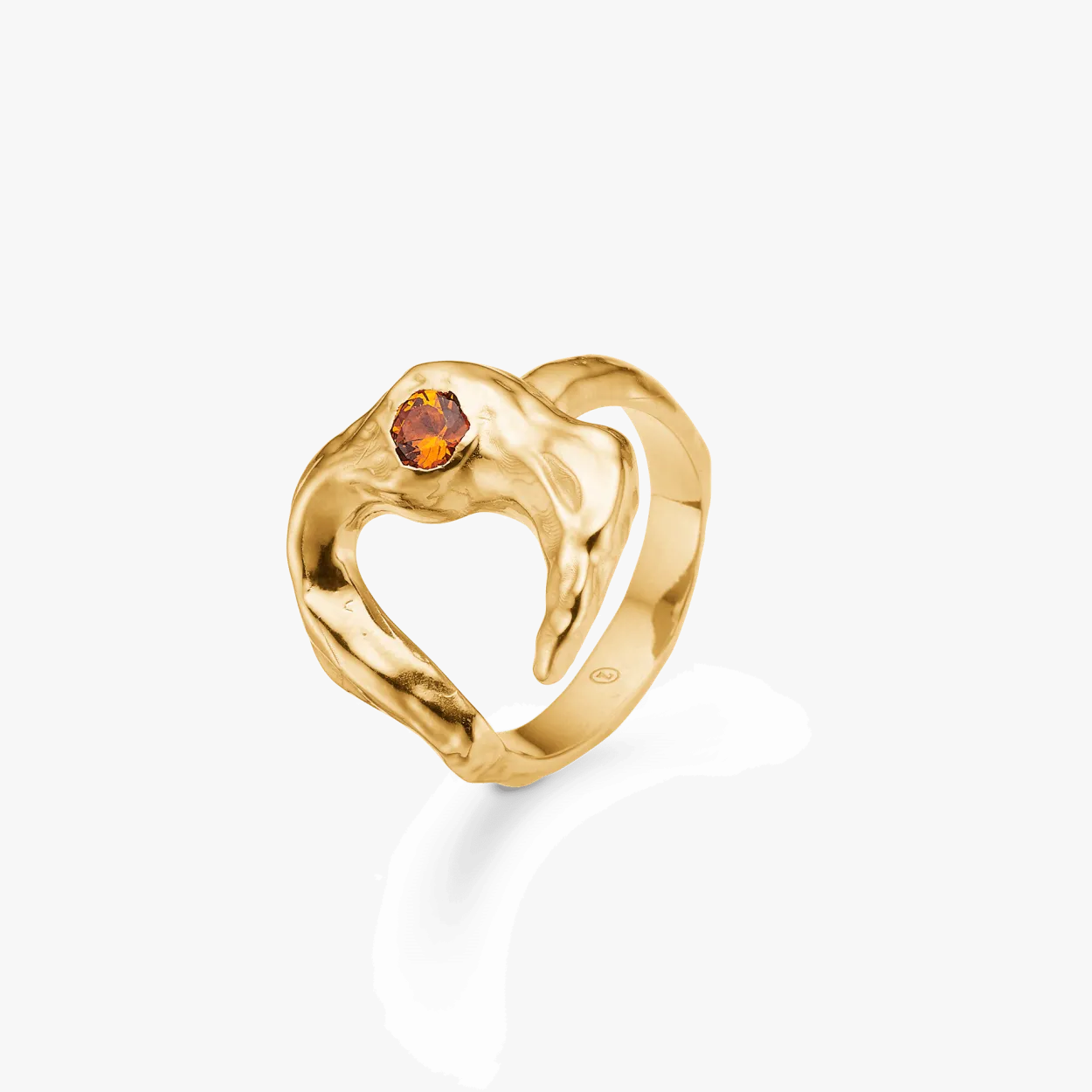 STUDIO Z LUNAR RING FORGYLDT SØLV MED ORANGE STEN - 7247882