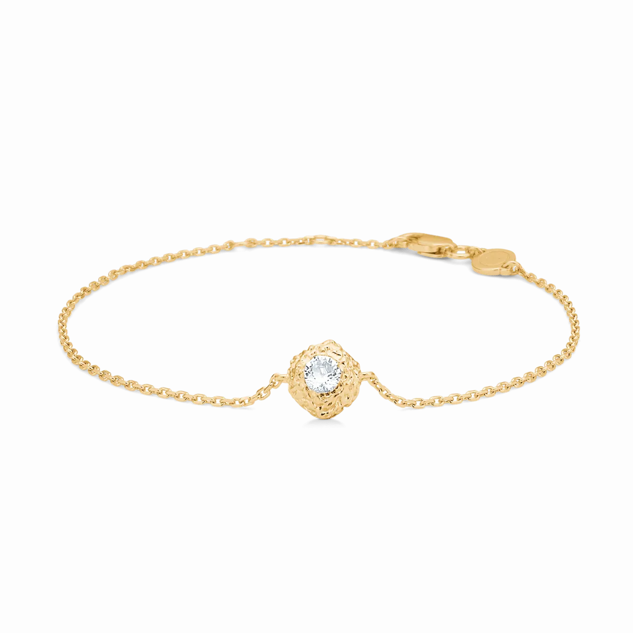 STUDIO Z WILD CLIFF SØLV FORGYLDT ARMBÅND HVID ZIRKON - 7257910