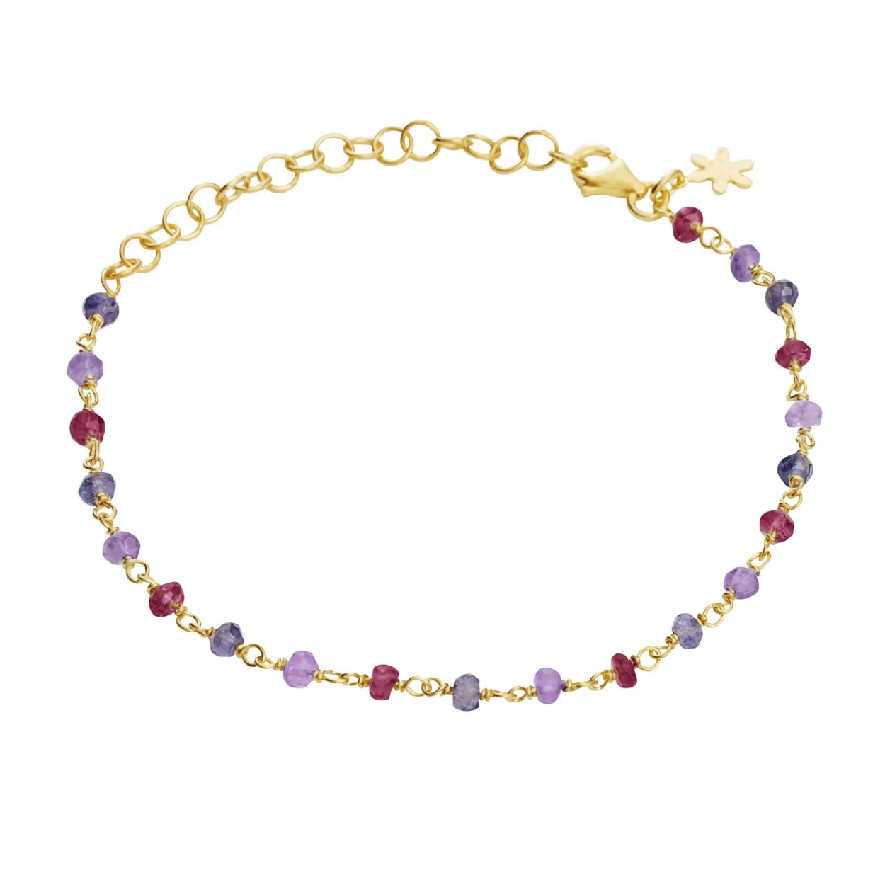 SUSANNE FRIIS BJØRNER ARMBÅND MED AMETYST, IOLITE OG GRANET - 1433-2-593