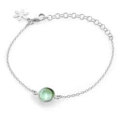 SUSANNE FRIIS BJØRNER ARMBÅND SØLV 10MM GRØN KVARTS - 1574-1-107