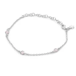SUSANNE FRIIS BJØRNER SØLV ARMBÅND LYSERØD KRYST - 1585-1-112