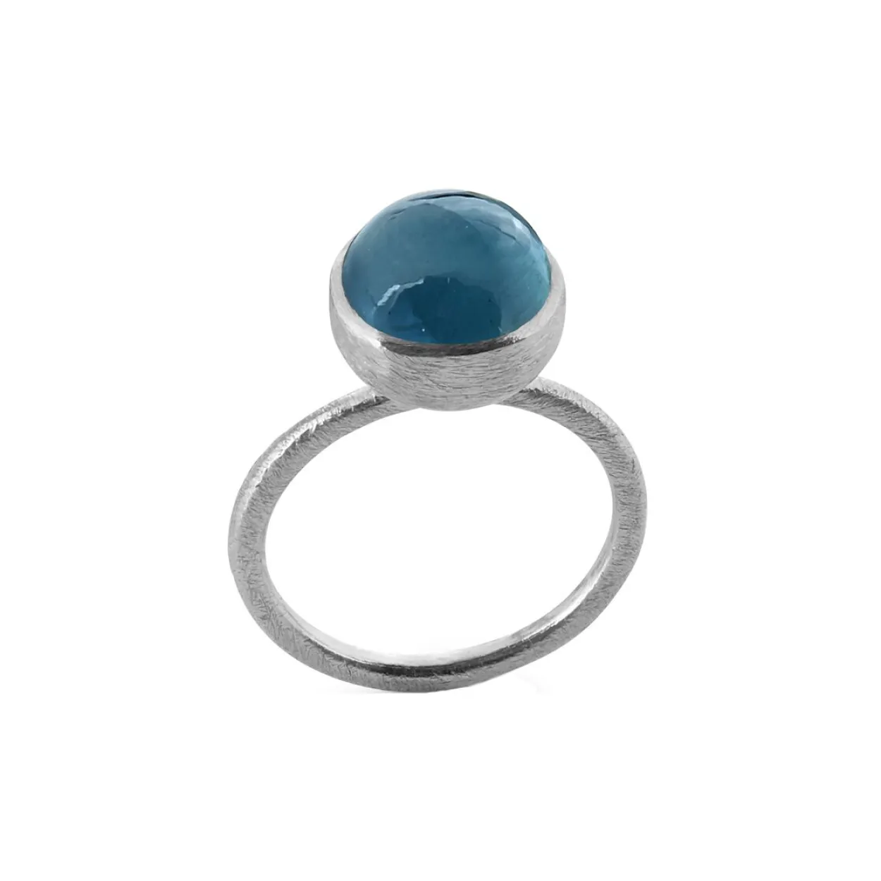 SUSANNE FRIIS BJØRNER SØLV RING MED 10MM LONDON BLUE KRYSTAL - 1678-1-174