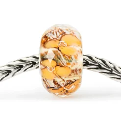 TROLLBEADS 'BLOMST ORANGE' GLAS LED - TGLBE-30078