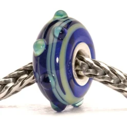 TROLLBEADS GLASKUGLE BLÅ DUG - TGLBE-10021