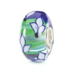 TROLLBEADS GLASKUGLE BLÅ IRIS - TGLBE-20384