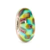 TROLLBEADS GLASKUGLE TURKIS/LILLA SKAK - TGLBE-10242