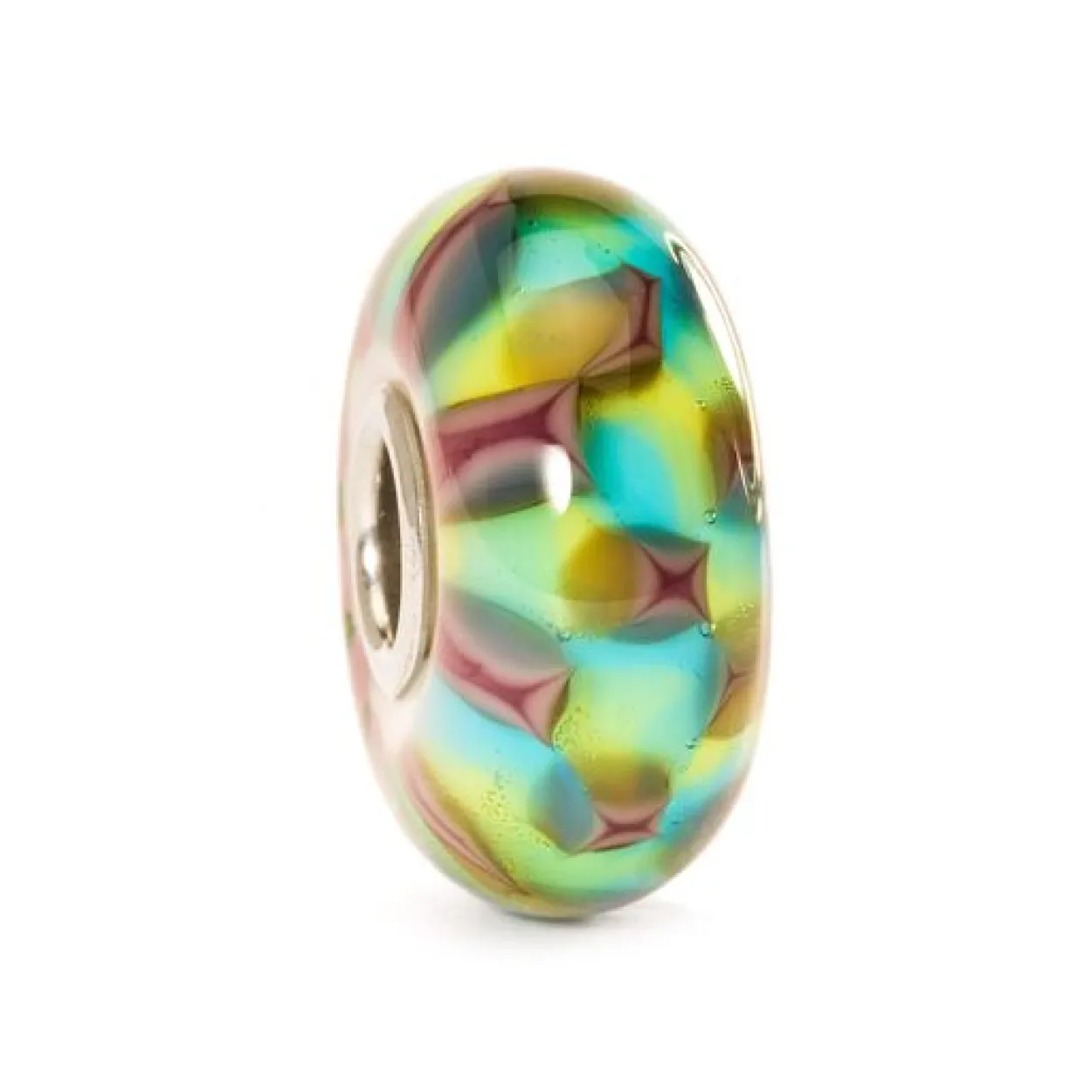 TROLLBEADS GLASKUGLE TURKIS/LILLA SKAK - TGLBE-10242