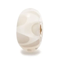 TROLLBEADS 'HVIDE PAPIRFOLDER' GLAS KUGLE - TGLBE-10124