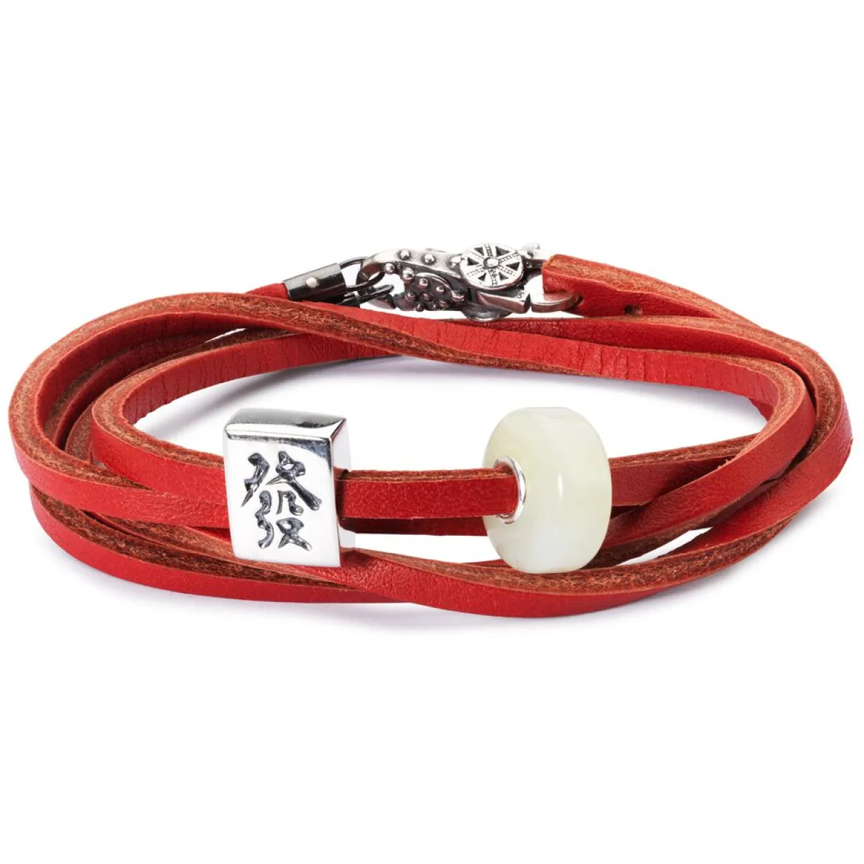 TROLLBEADS LÆDERARMBÅND RØD 36CM - L5105-36