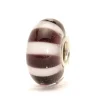 TROLLBEADS 'SORT/HVID STRIBE' GLAS KUGLE - TGLBE-10028