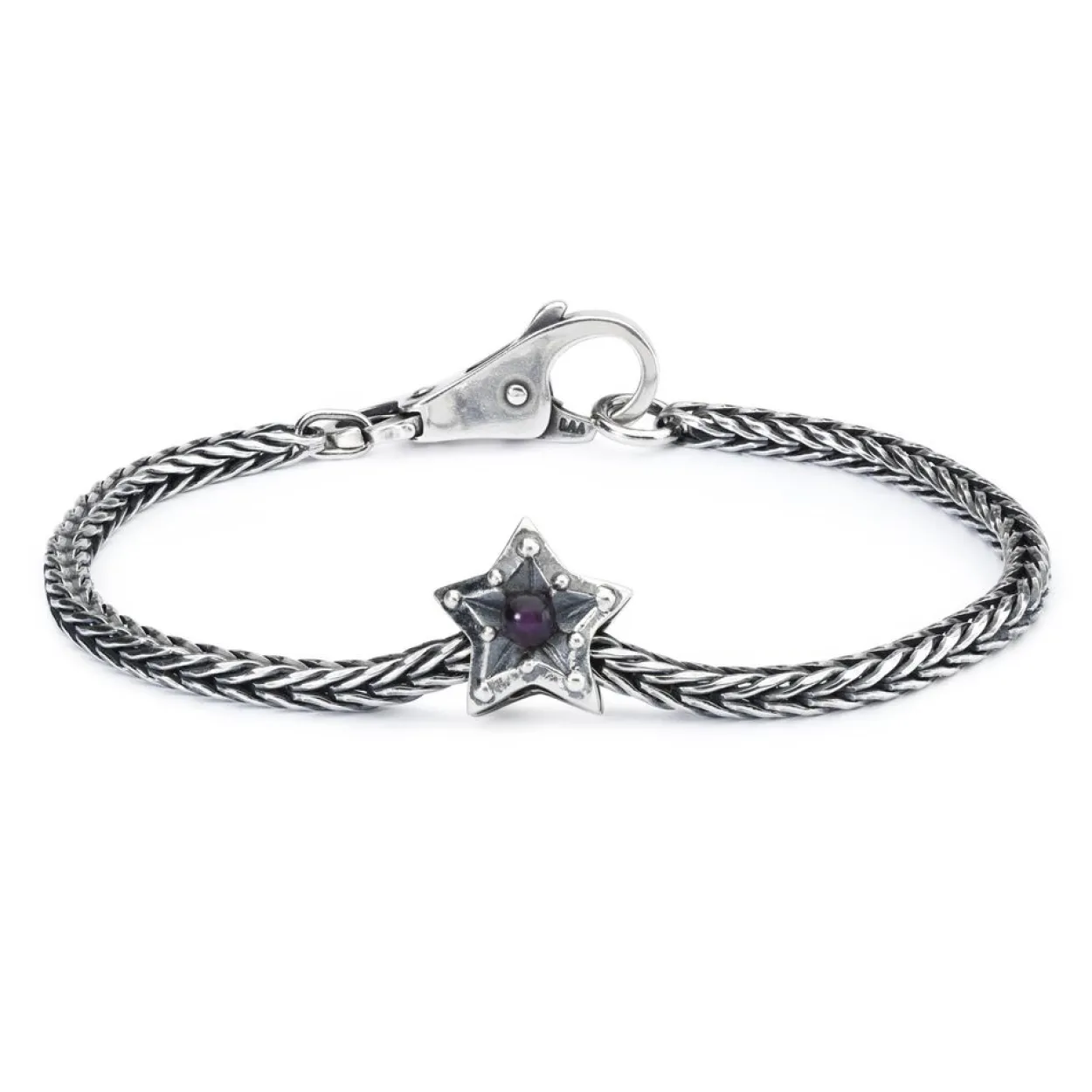 TROLLBEADS 'STJERNE AF RO' SØLV KUGLE MED AMETYST - TAGBE-00221